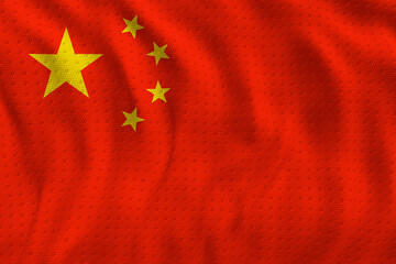 National flag of the People's Republic of China.  Background  with flag of the People's Republic of China.