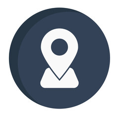 Maps Business Icon Circle Shadow