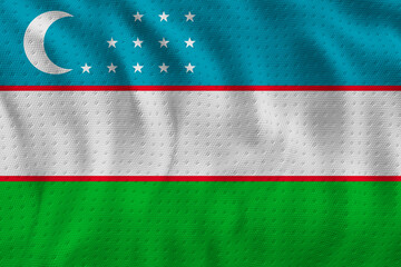 National flag of Uzbekistan. Background  with flag of Uzbekistan