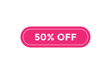 50% off special offers. Marketing sale banner for discount offer. Hot sale, super sale up to 50% off sticker label template
