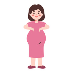 Pregnant Woman with pointing Finger 