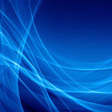 Abstract Blue Swoosh Background With Soft Smooth Elegant Waves. Generative AI