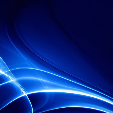 Abstract Blue Swoosh Background With Soft Smooth Elegant Waves. Generative AI