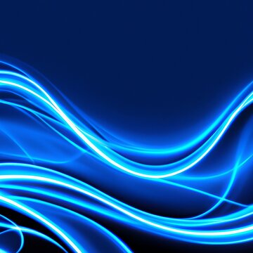 Abstract Blue Swoosh Background With Soft Smooth Elegant Waves. Generative AI