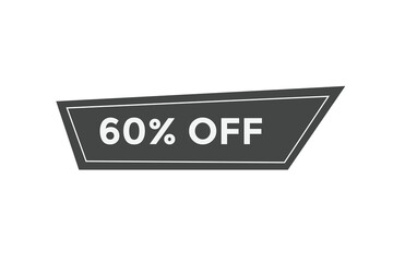 60% off special offers. Marketing sale banner for discount offer. Hot sale, super sale up to 60% off sticker label template
