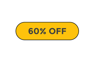 60% off special offers. Marketing sale banner for discount offer. Hot sale, super sale up to 60% off sticker label template
