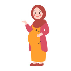 Pregnant Woman  With pointing finger