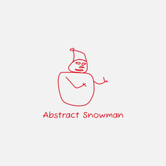 Abstract snowman logo made of lines.