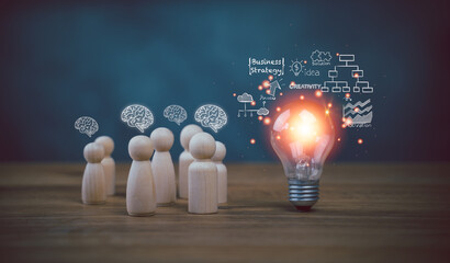 Concept Innovation, inspiration, creative solution idea for modern business intelligence...