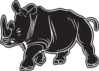 illustration vector graphic silhouette rhinoceros