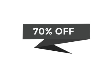 70% off special offers. Marketing sale banner for discount offer. Hot sale, super sale up to 70% off sticker label template
