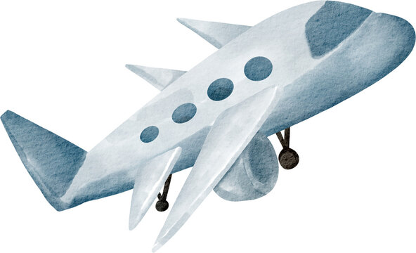 watercolor airplane