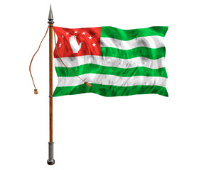 National flag  of Abkhazia. Background  with flag  of Abkhazia