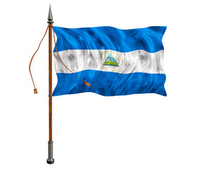 National flag  of Nicaragua. Background  with flag  of Nicaragua