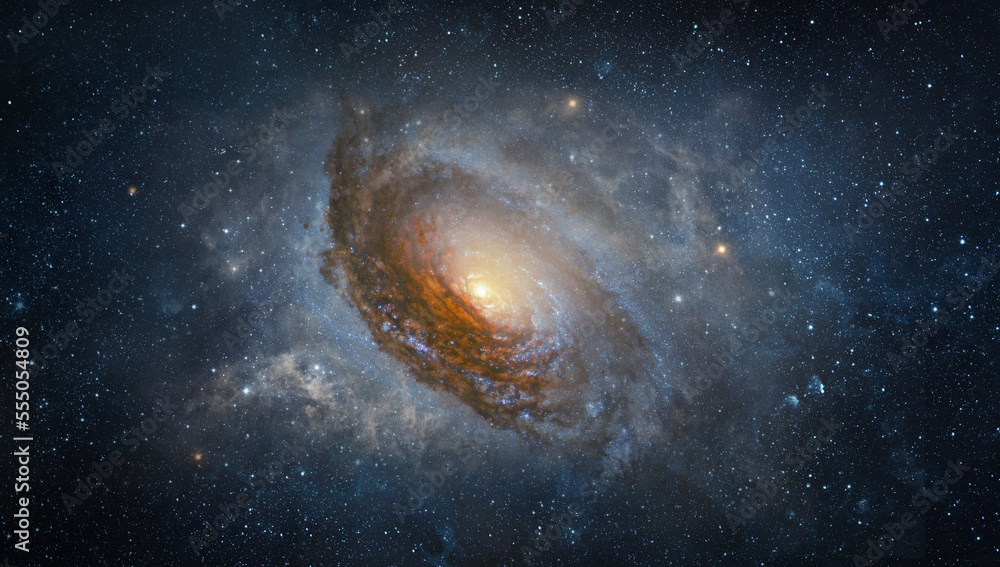 Wall mural space scene with stars in the galaxy. panorama. universe filled with stars, nebula and galaxy,. elem