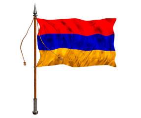 National Flag of Armenia. Background  with flag  of Armenia.