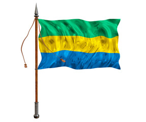 National flag of Gabon. Background  with flag  of Gabon