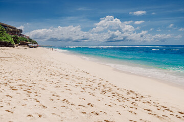 Fototapeta premium Tropical beach with ocean in Bali. Holidays in paradise island