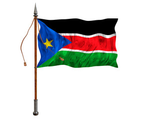 National flag of South Sudan. Background  with flag of South Sudan.