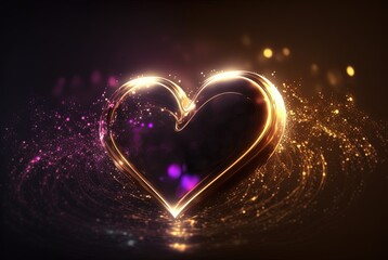 illustration of glitter glow heart idea for Valentine's day