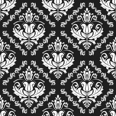 Classic seamless pattern. Damask orient dark ornament. Classic vintage background. Orient black and white ornament for fabric, wallpaper and packaging