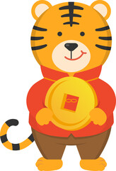 Chinese New Year of the Tiger Cartoon Comic Character Mascot Vector