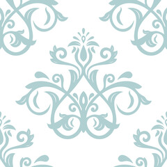Orient classic pattern. Seamless abstract background with vintage elements. Orient light blue and white background. Ornament for wallpaper and packaging
