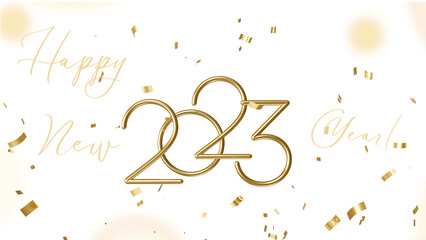 happy new year wish with gold glitter foils transparent background