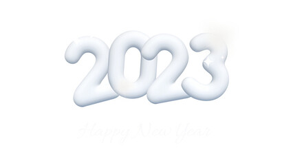 Happy New Year with snow lettering transparent background