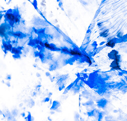 Deep Blue Artistic Dirty Art. Dirty Art Background. Wet Art Print. Aquarelle Texture. Indigo Tie...