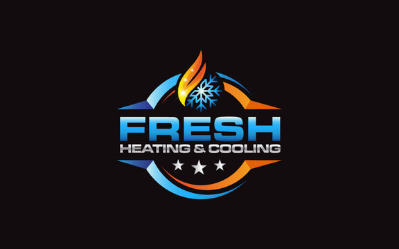 Illustration graphic vector of plumbing, heating, and cooling service company logo design template.