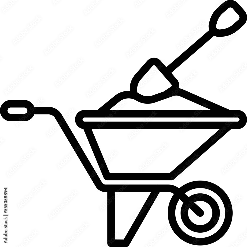 Wall mural Wheelbarrow Vector Icon
