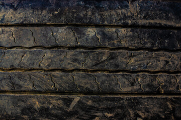 old car tire close up