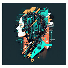 Artificial intelligence modern abstract concept vector illustration generative ai