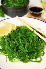 Concept of Japanese cuisine, Chuka salad, close up