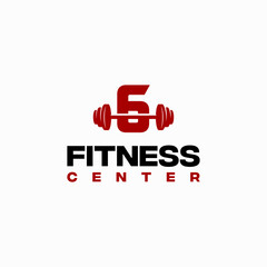 6 Initial Fitness Center Logotype template vector, Fitness Gym logo