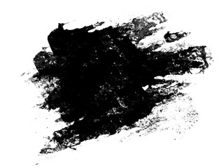 Abstract black brush stroke smudge, random splash of black paint, masking shapes for manipulation purposes, isolated object illustration with transparent background - 555063407