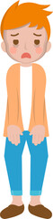 Man tired, overworked, sickness, cartoon comic character vector