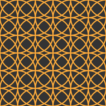 Mashrabiya arabesque arabic pattern. Seamless islamic background. Wallpaper, fabric or textile islamic vector print with Turkish, oriental symmetry ornament. Arabian window lattice backdrop