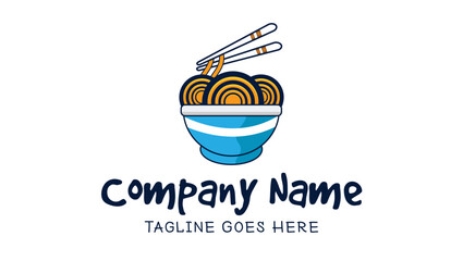 Noodles Asian Food Vector Illustration Logo Template Design