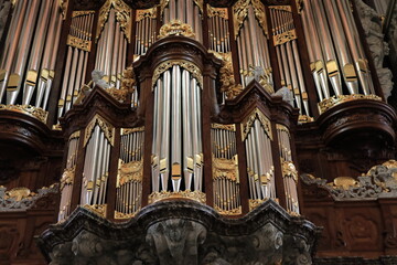 Amsterdam Oude Kerk Church Organ Detail, Netherlands