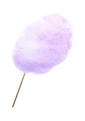 Cotton candy. Sugar clouds - watercolor painting.