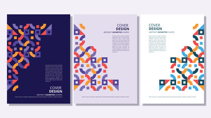 Abstract flat geometric shapes cover design
