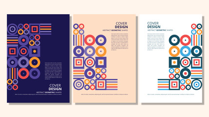 Abstract flat geometric shapes cover design