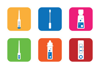Rapid Antigen Test Kit concept. Covid-19 crisis. Icon vector style for your design