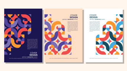 Abstract flat geometric shapes cover design
