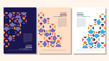 Abstract flat geometric shapes cover design