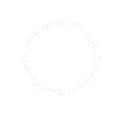Silver round frame, sparkles. Shiny silverish circle crumbs. Glitter dust Png