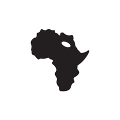 silhouette of a person head Africa, or skull Africa, or elephant head Africa.