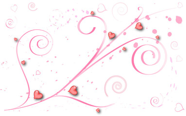 beautiful abstract background of red painted hearts, for Valentine's day	